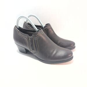 Natual Soul All Thru Comfort Kasta Espresso Brown Zip Up Pumps Women's 9M